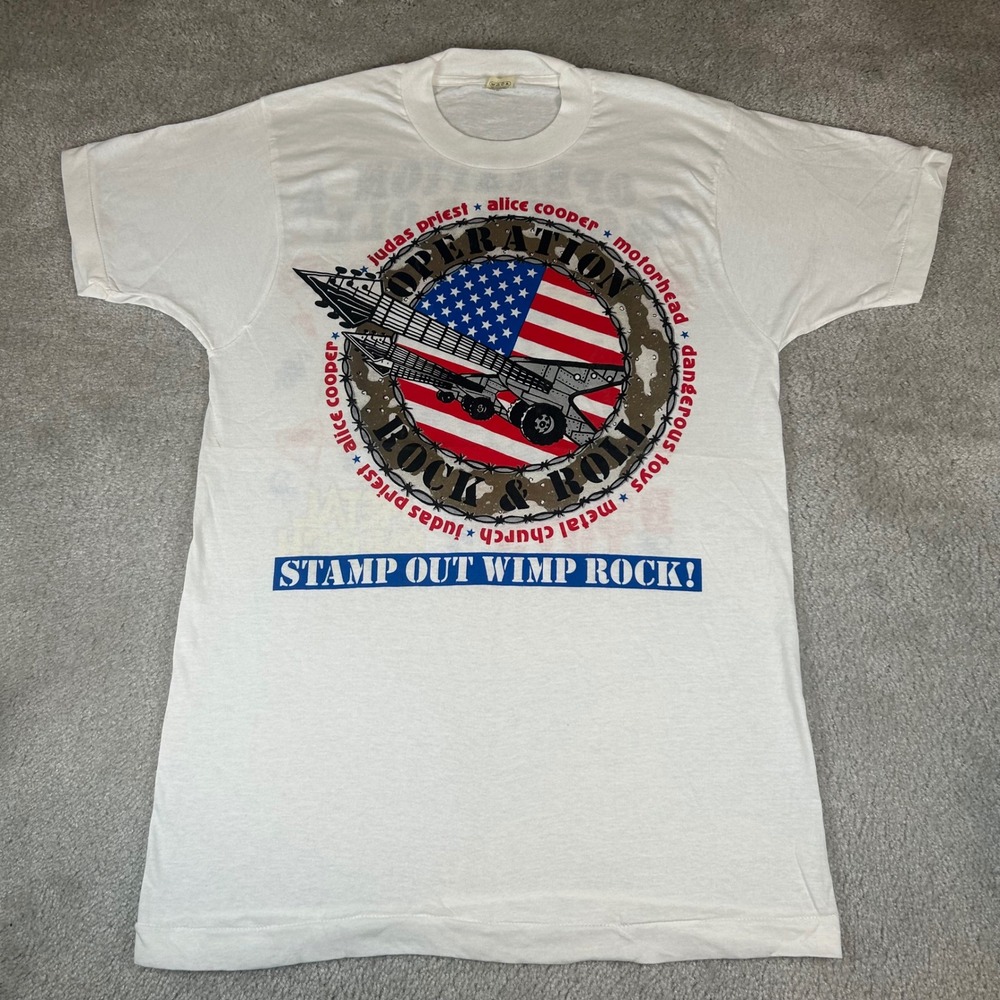 Vintage 1991 Screen Stars Operation Rock & Roll T-Shirt Mens L Tour Judas Priest